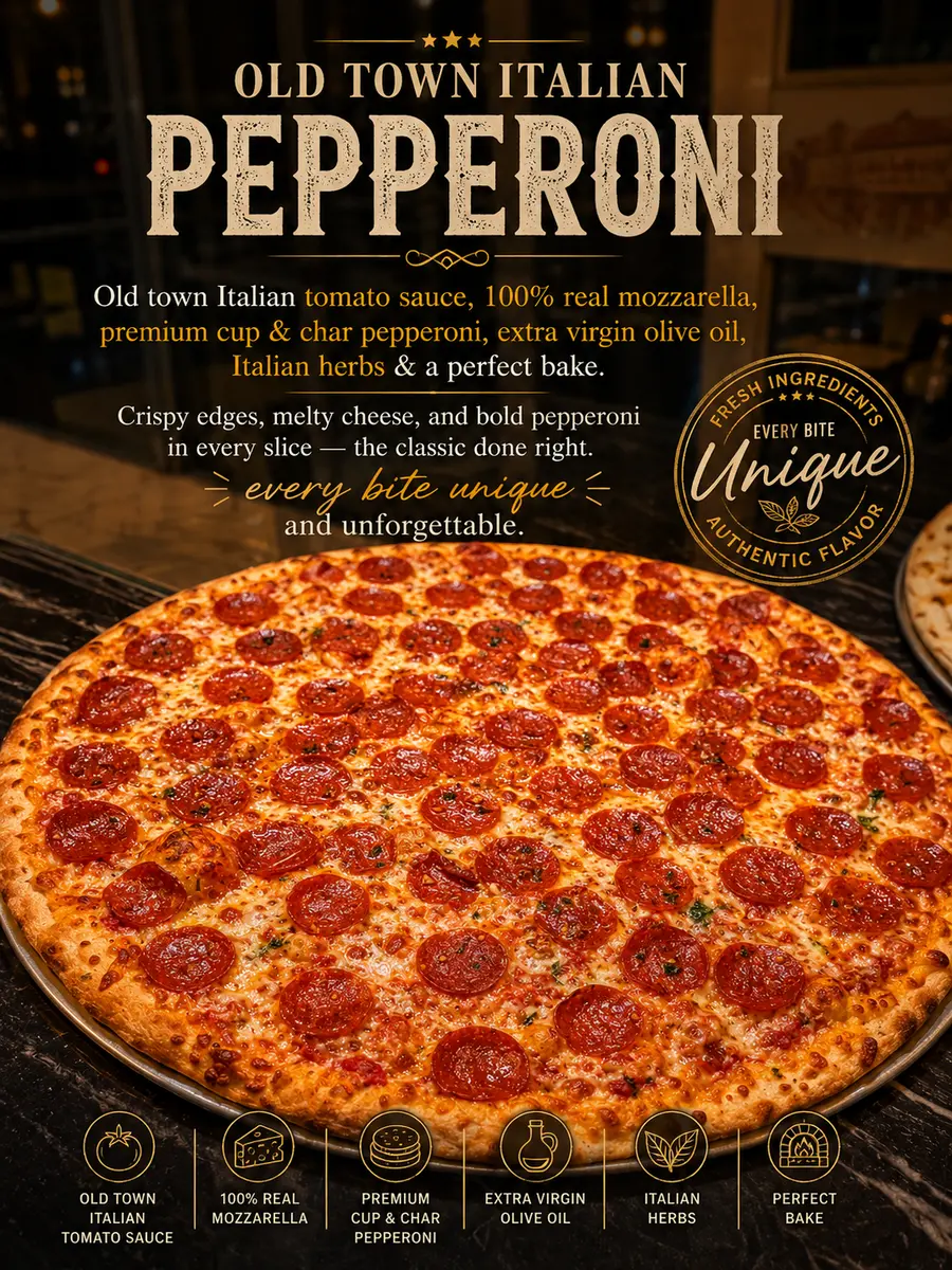 Old Town Italian pepperoni pizza from La Bianca